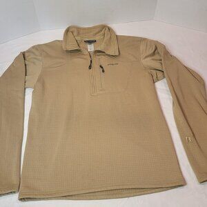 Mens Patagonia R1 1/4 Zip Tan Polartec Shirt Size M Tan 40107